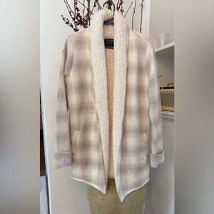 Abercrombie & Fitch Sherpa Lined Plaid Teddy Jacket